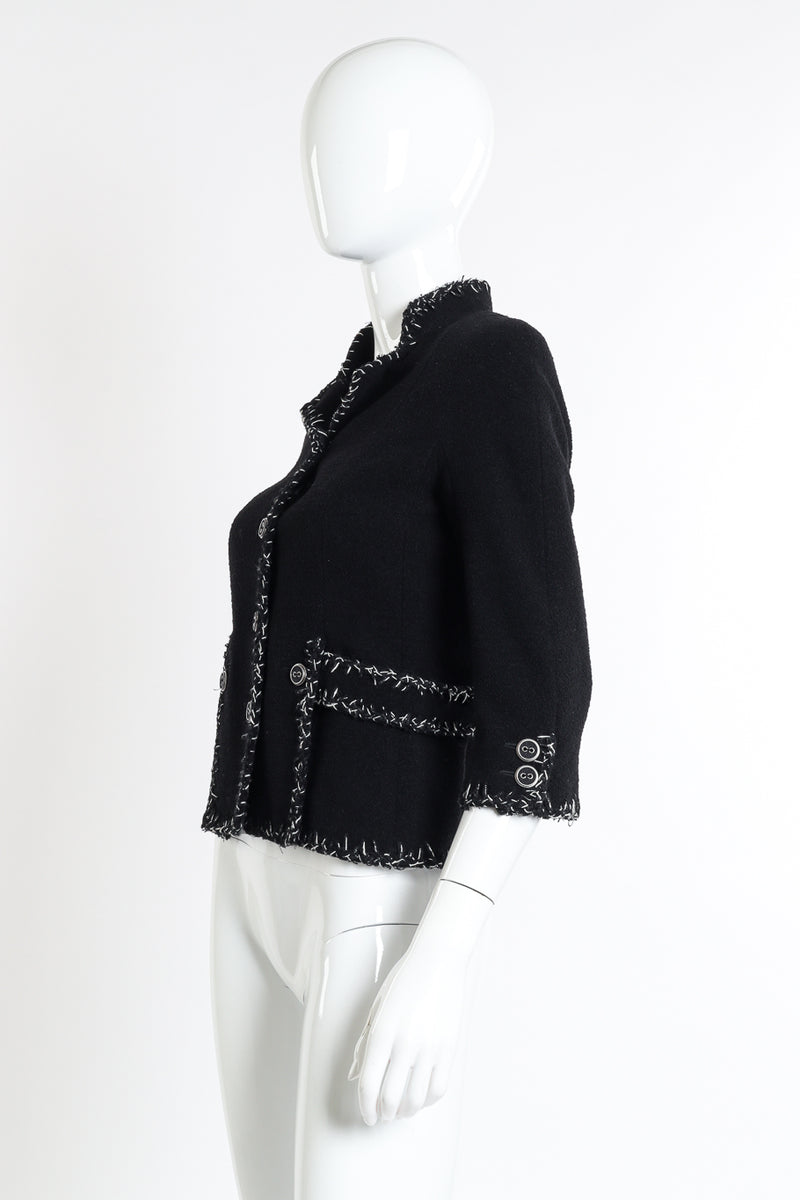 Chanel 2008 S Woven Stitch Trim Jacket side on mannequin @recessla