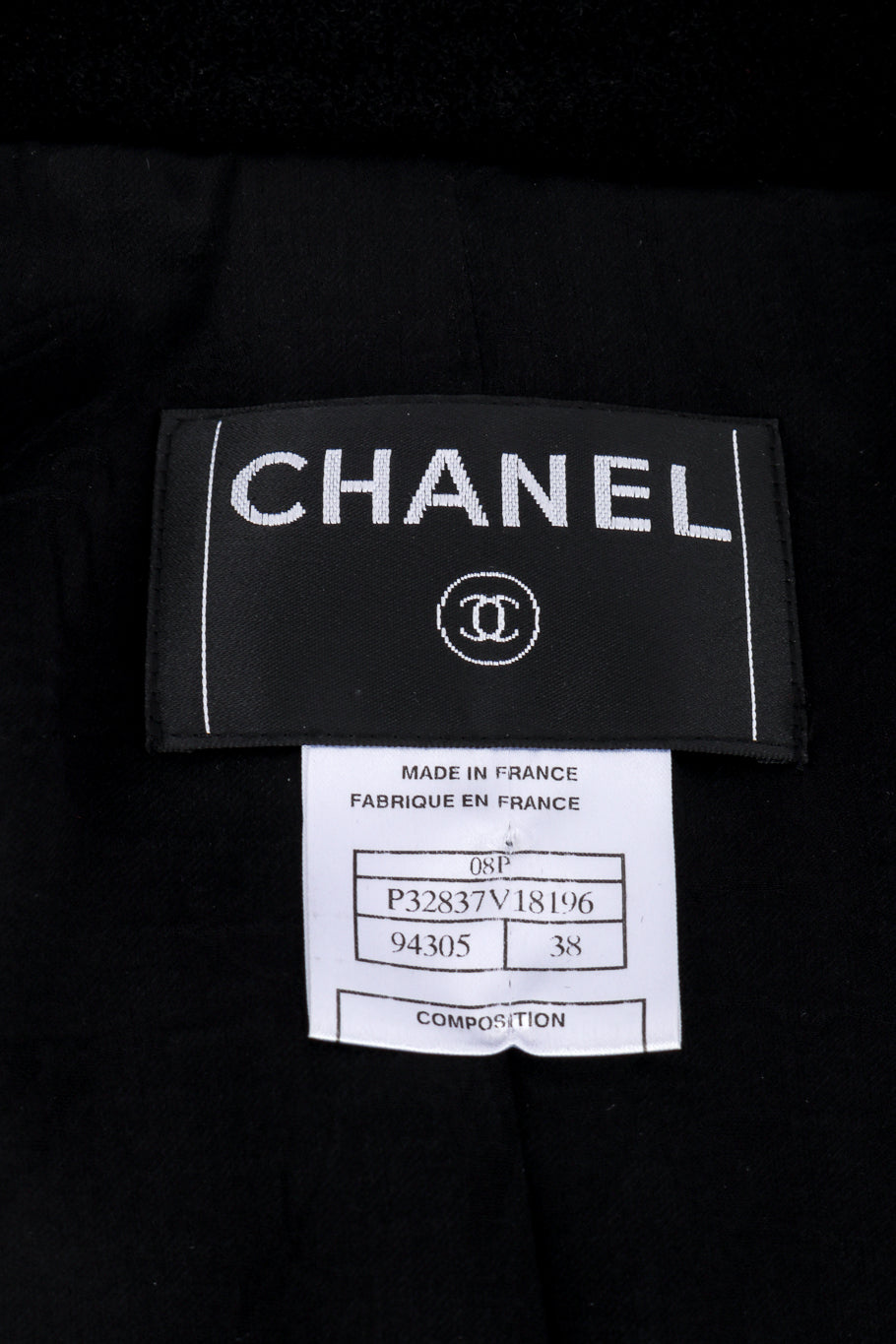 Chanel 2008 S Woven Stitch Trim Jacket signature label @recessla
