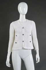 Vintage Chanel 2005 A/W Hole Cardigan front on mannequin @recessla