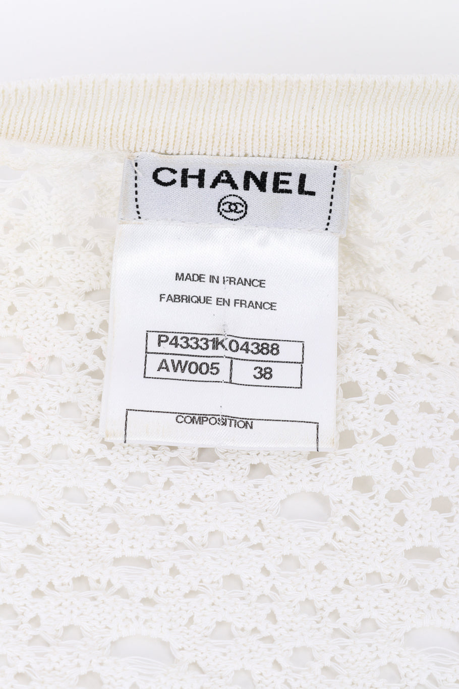 Vintage Chanel 2005 A/W Hole Cardigan signature label @recessla