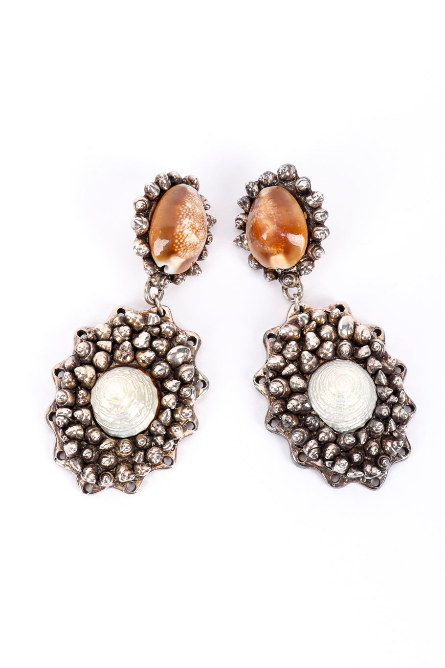 Vintage Chantal Thomass Seashell Drop Earrings front @recessla