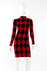 Vintage Chantal Thomass Velvet Harlequin Dress front on mannequin @recessla