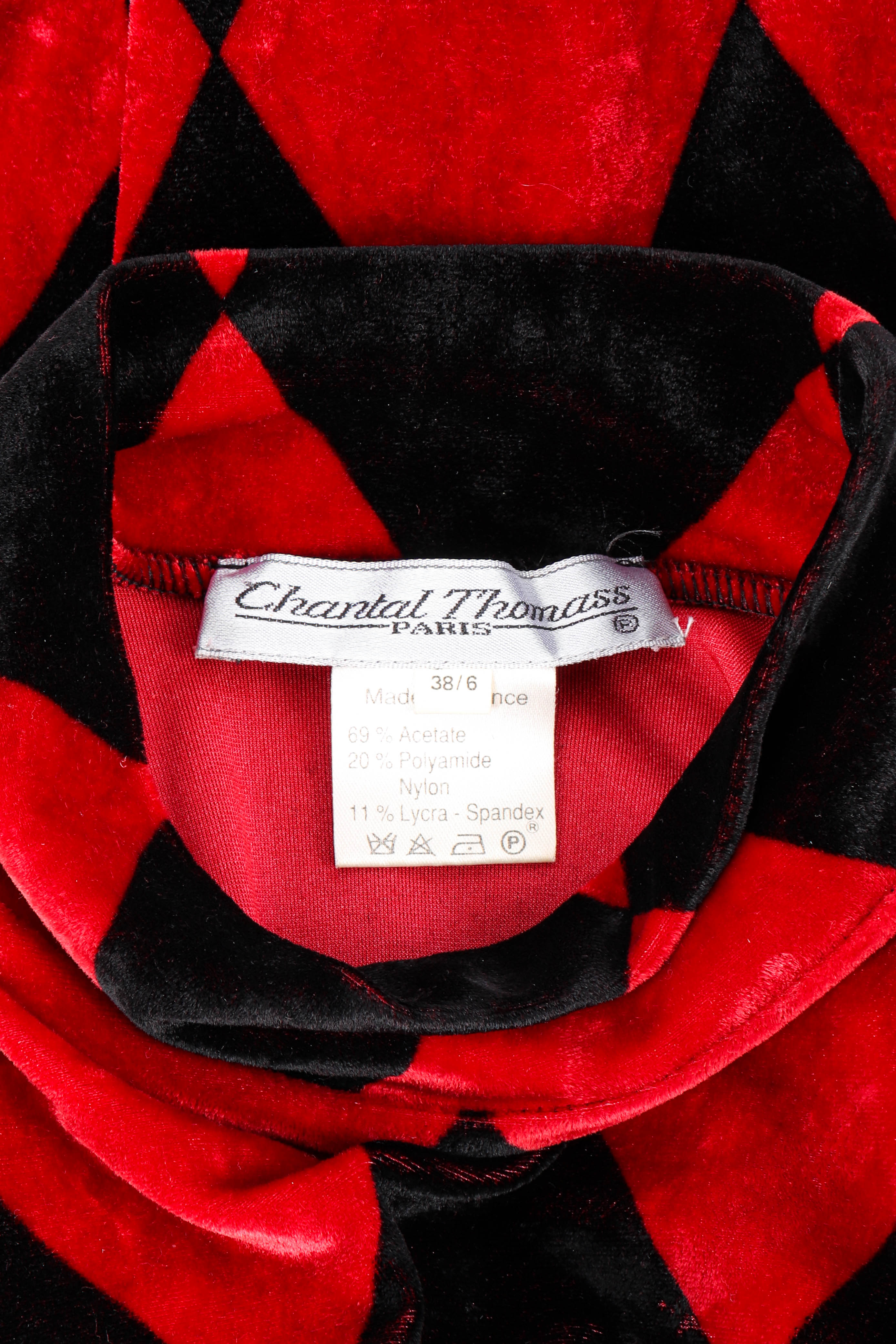 Vintage Chantal Thomass Velvet Harlequin Dress signature label @recessla