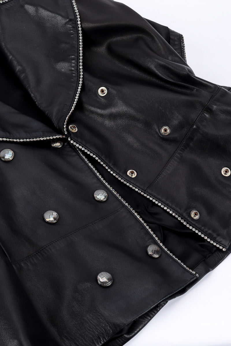 Vintage Charles Jourdan Leather Rhinestone Jacket – Recess