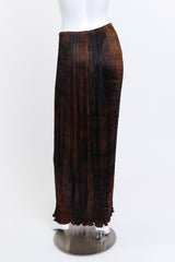 Vintage Patricia Lester Long Pleated Silk Skirt back on mannequin @recess la