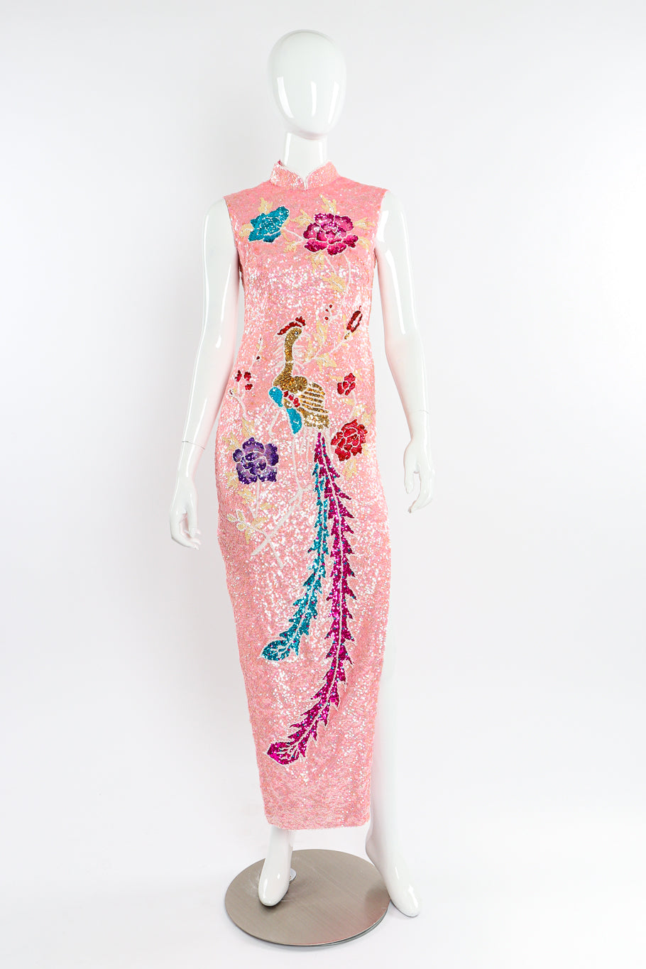 Cheongsam-style sheath dress on mannequin front @recessla