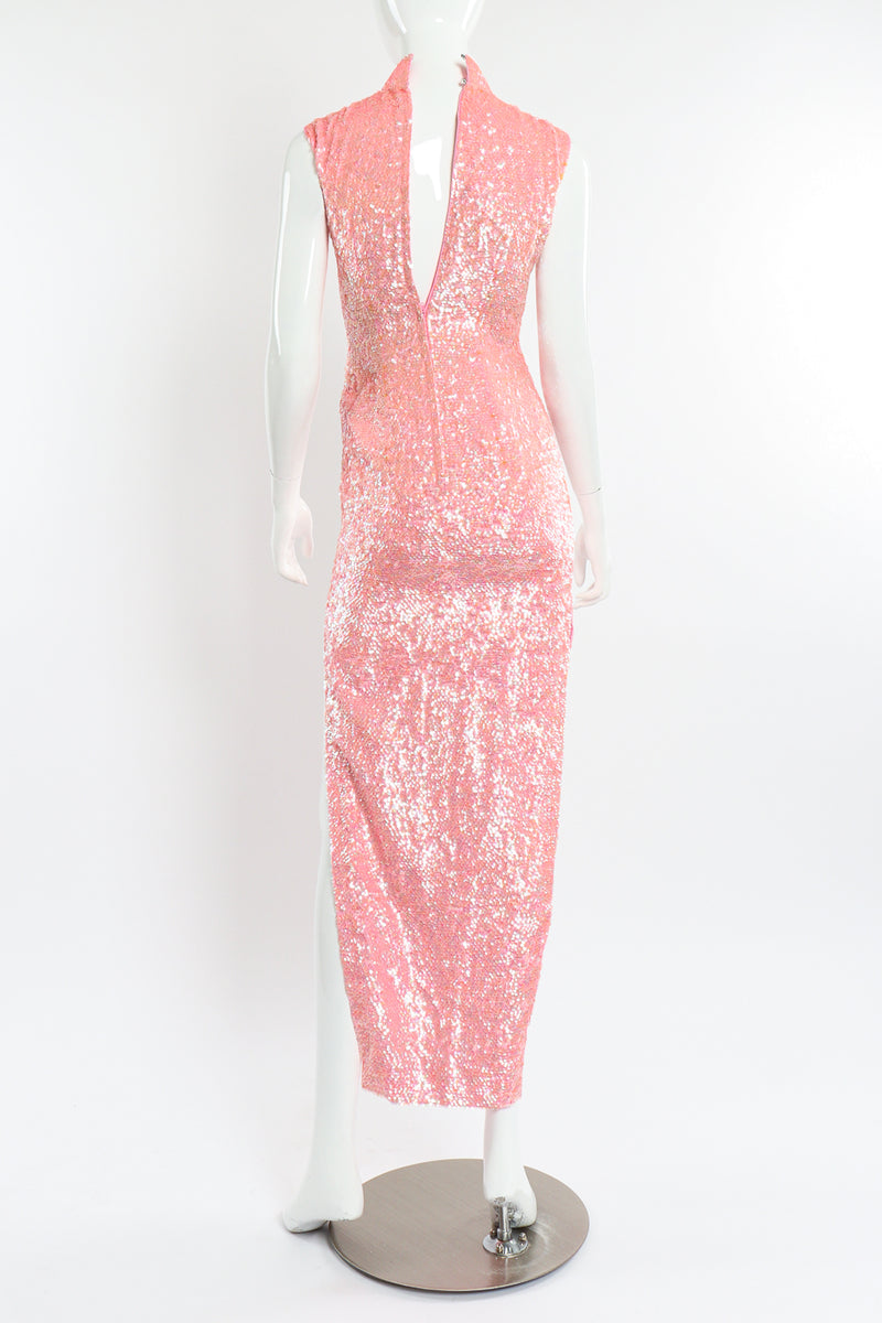 Cheongsam-style sheath dress on mannequin back @recessla