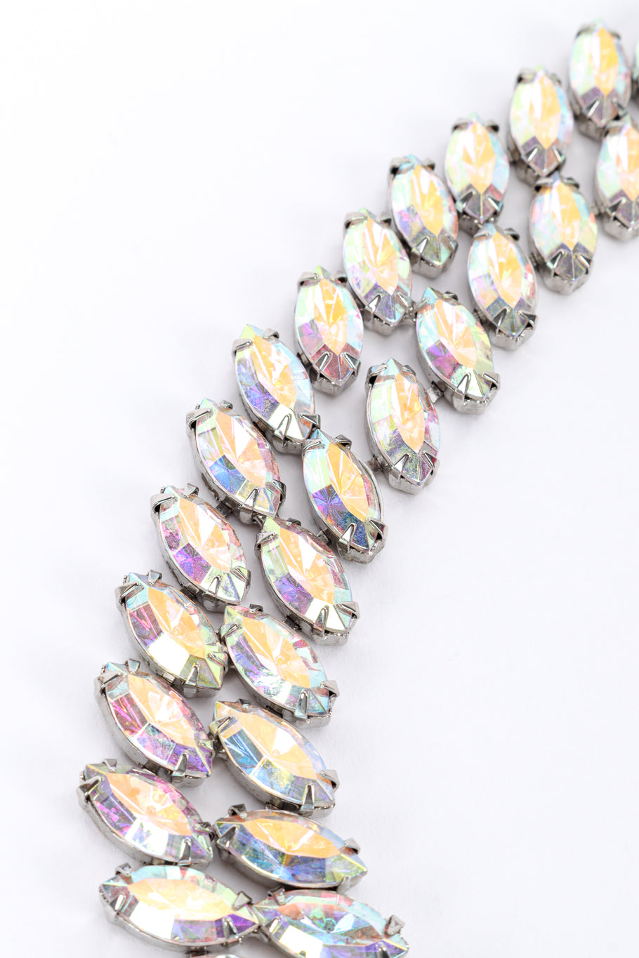Vintage Kirks Folly Aurora Crystal Marquise Collar Necklace crystal closeup @recessla