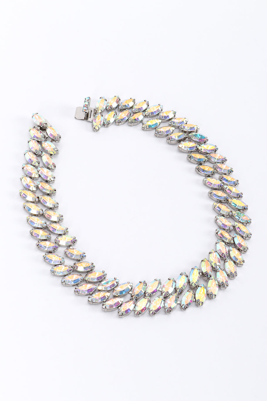 Vintage Kirks Folly Aurora Crystal Marquise Collar Necklace front @recessla
