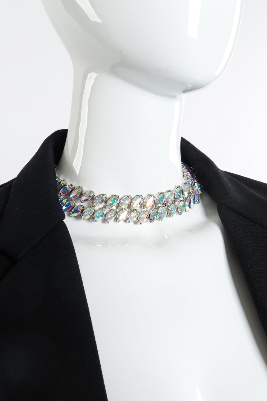 Vintage Kirks Folly Aurora Crystal Marquise Collar Necklace on mannequin @recessla