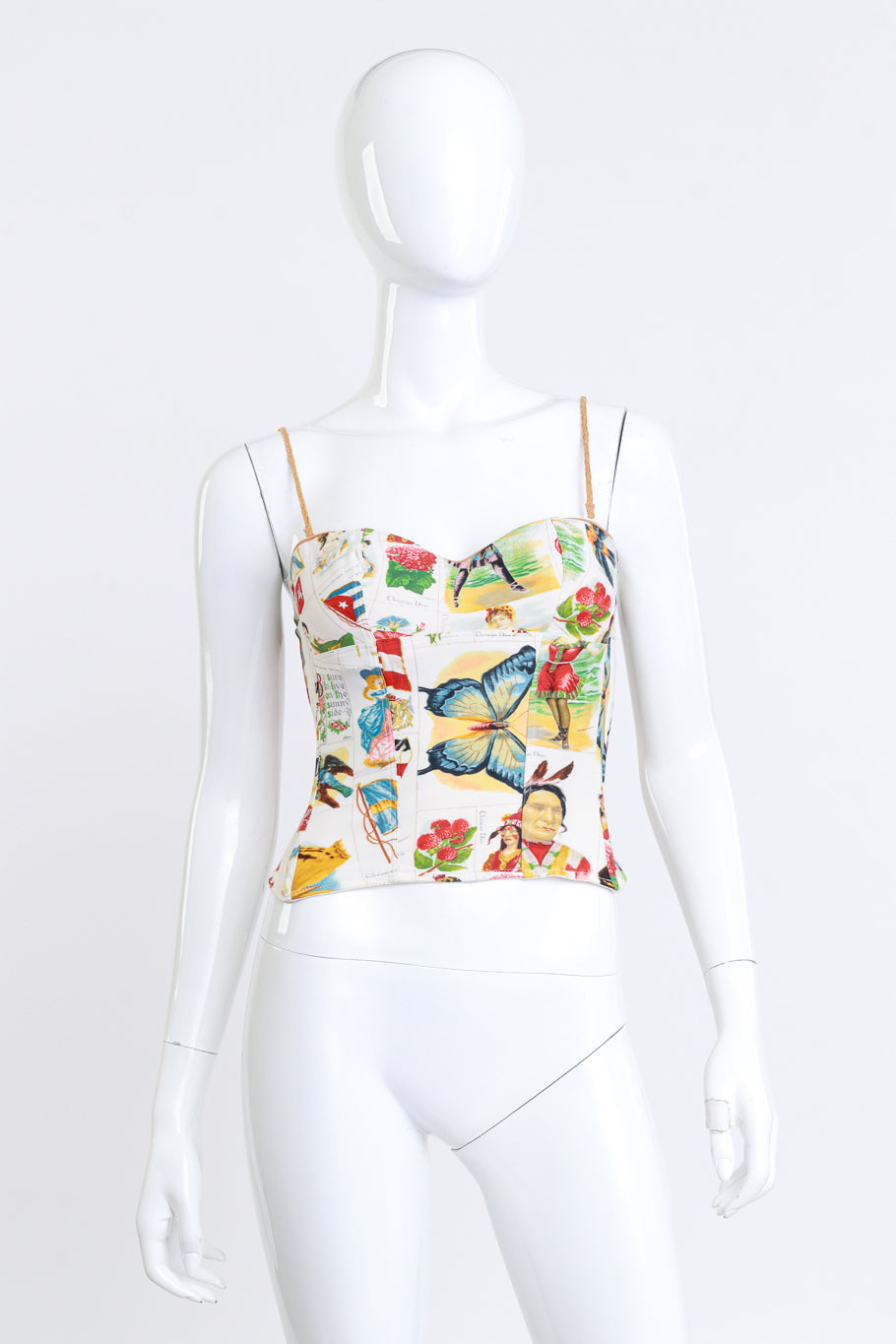 Christian Dior 2002 S/S Stamp Print Bustier front on mannequin @recess la