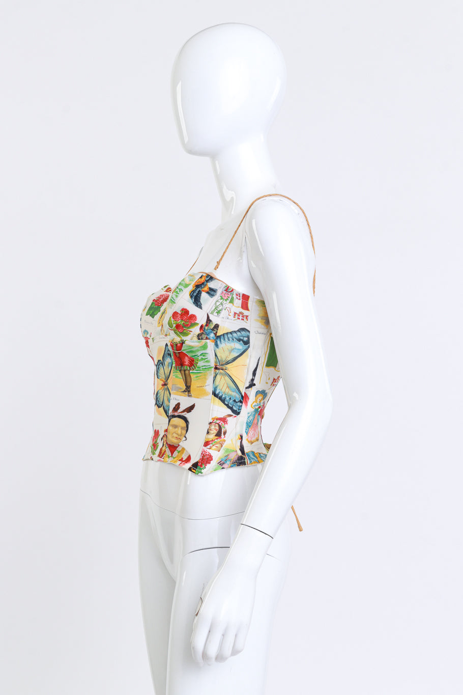 Christian Dior 2002 S/S Stamp Print Bustier side on mannequin @recess la