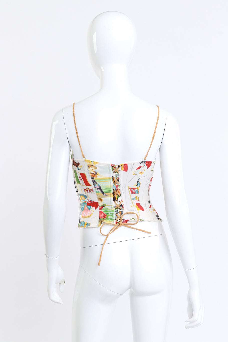 Christian Dior 2002 S/S Stamp Print Bustier back on mannequin @recess la