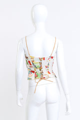 Christian Dior 2002 S/S Stamp Print Bustier back on mannequin @recess la