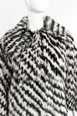 Vintage Christian Dior Striped Fur Coat collar down closeup @recessla