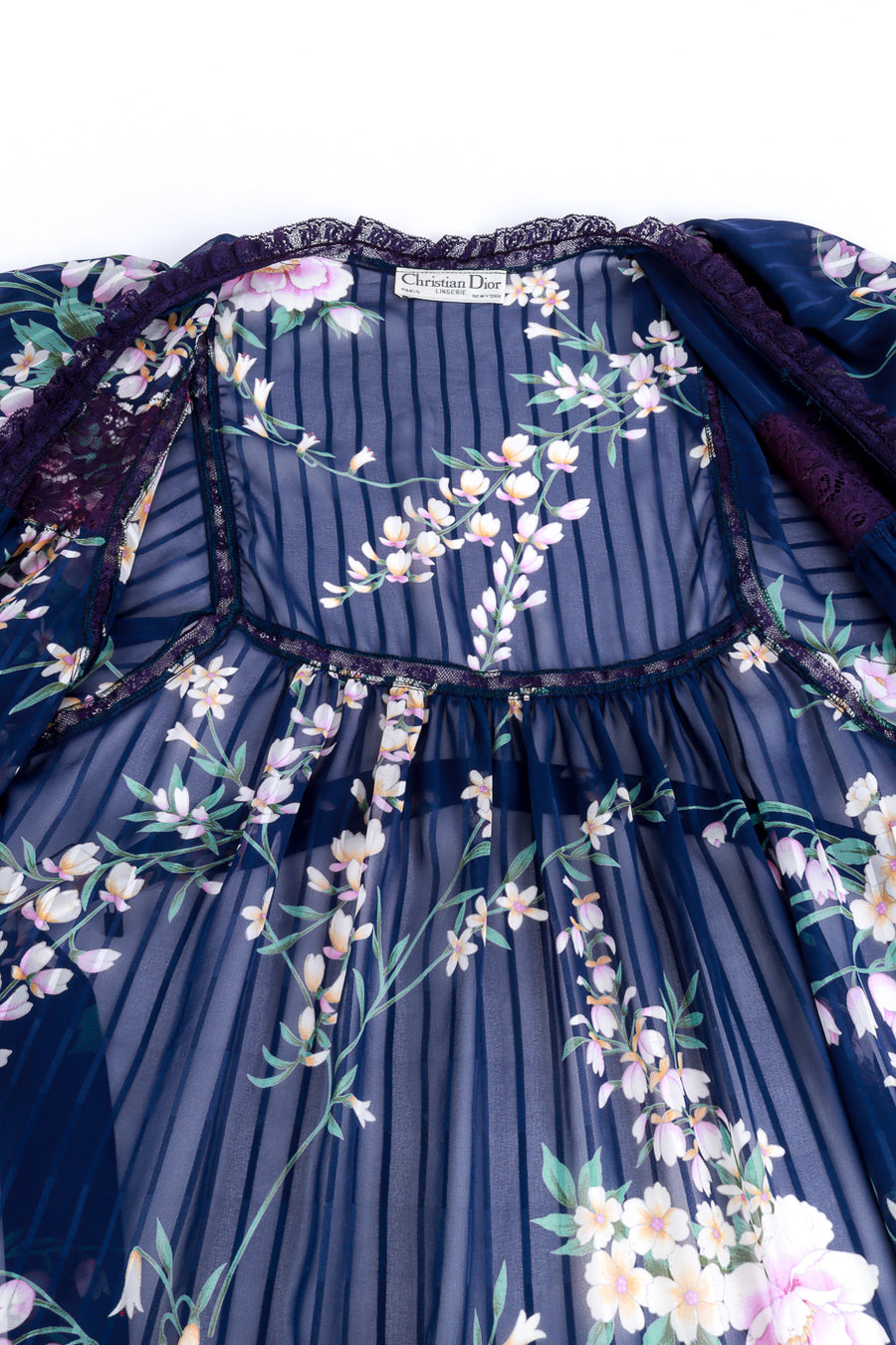 Vintage Christian Dior Floral Lace Nightgown & Robe Set – Recess