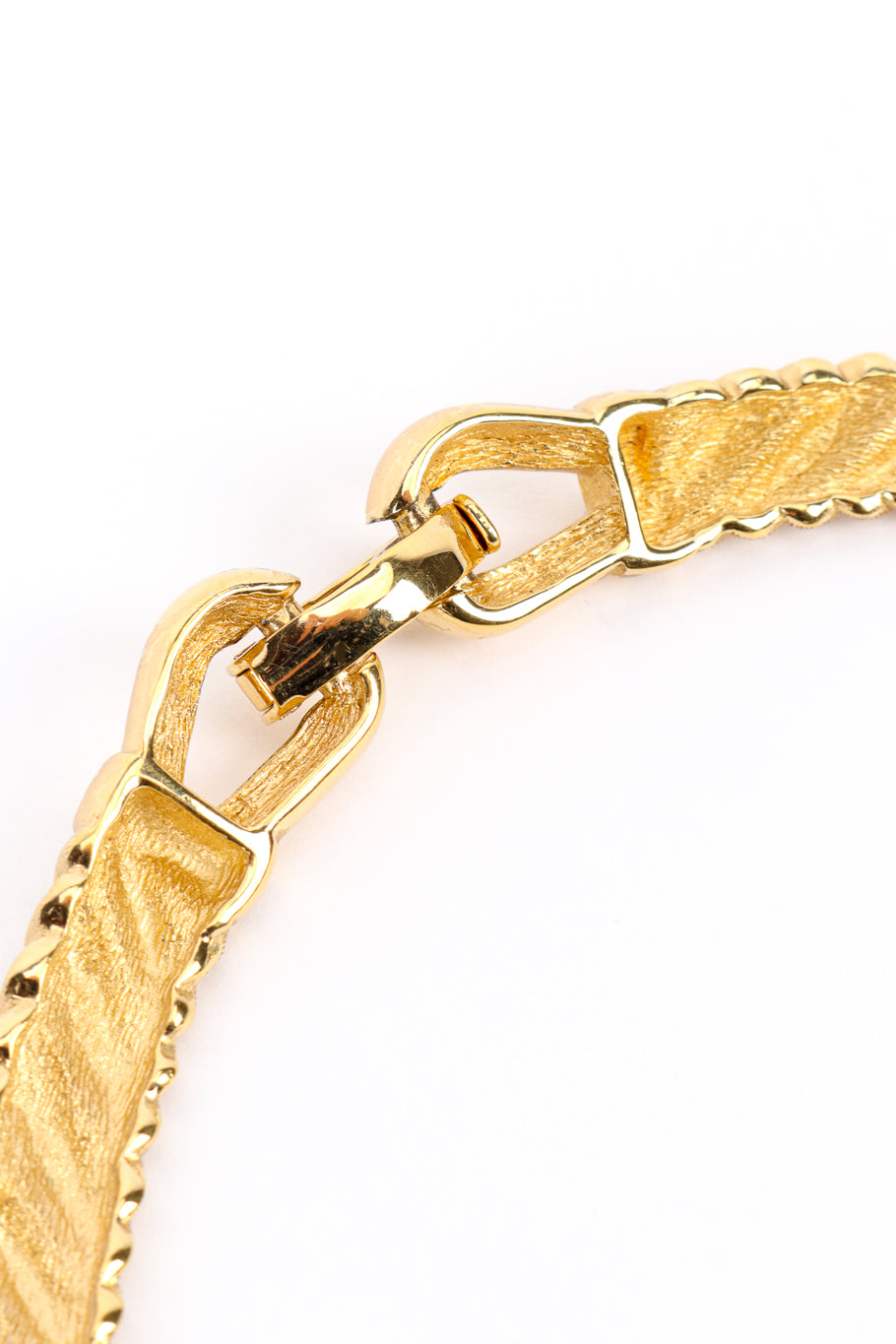 Vintage Christian Dior Crystal Bar Link Collar Necklace closure back closeup @recess la