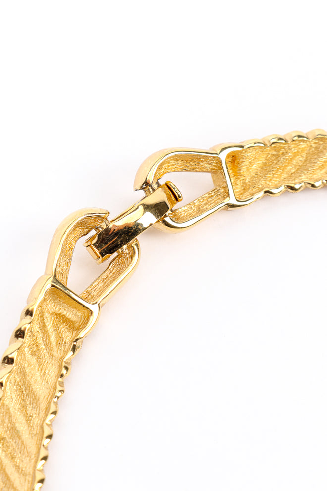 Vintage Christian Dior Crystal Bar Link Collar Necklace closure back closeup @recess la