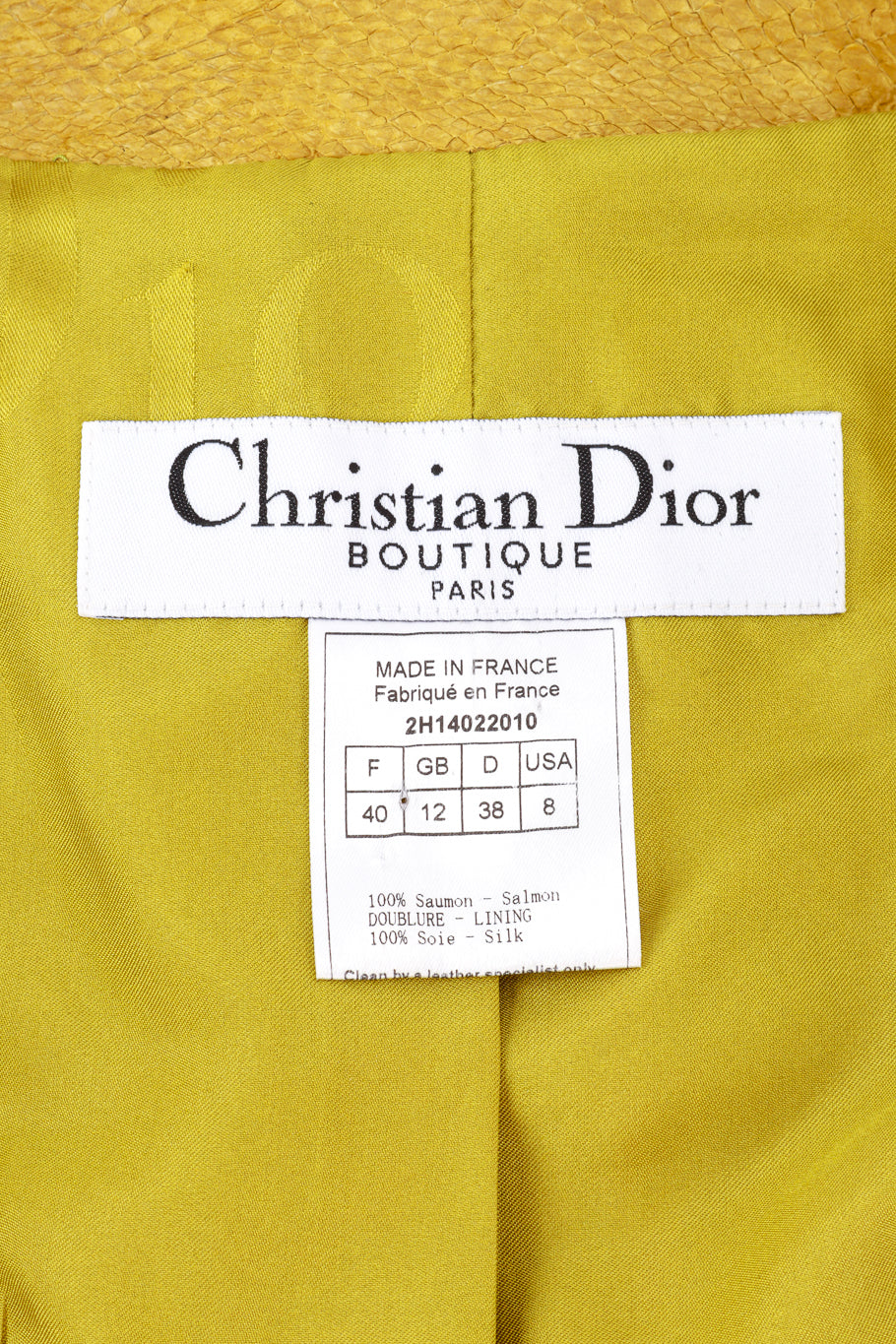 Christian Dior 2002 Corset Jacket label @RECESS LA