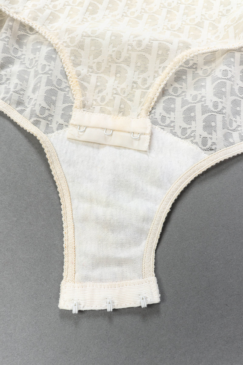 Vintage Dior Mesh Monogram Bodysuit hook eye closure @recessla
