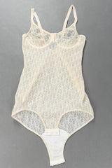 Vintage Dior Mesh Monogram Bodysuit back flat @recessla