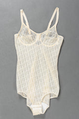 Vintage Dior Mesh Monogram Bodysuit front flat @recessla