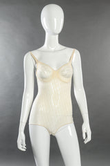 Vintage Dior Mesh Monogram Bodysuit front on mannequin @recessla