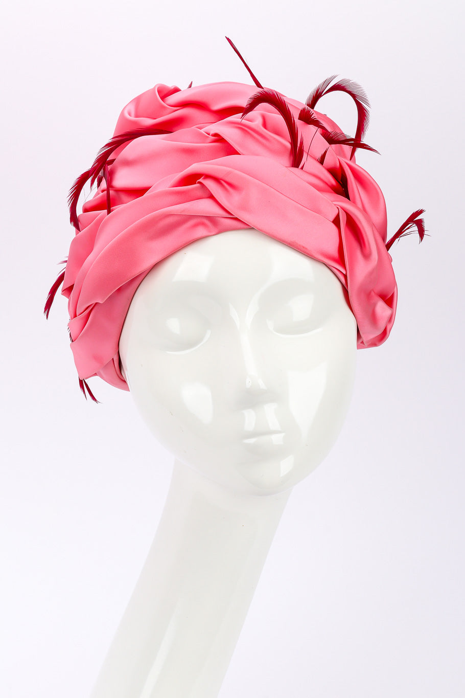 Vintage Christian Dior Feather Turban front view on mannequin @Recessla
