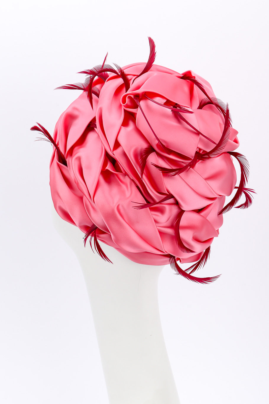 Vintage Christian Dior Feather Turban back view on mannequin @Recessla
