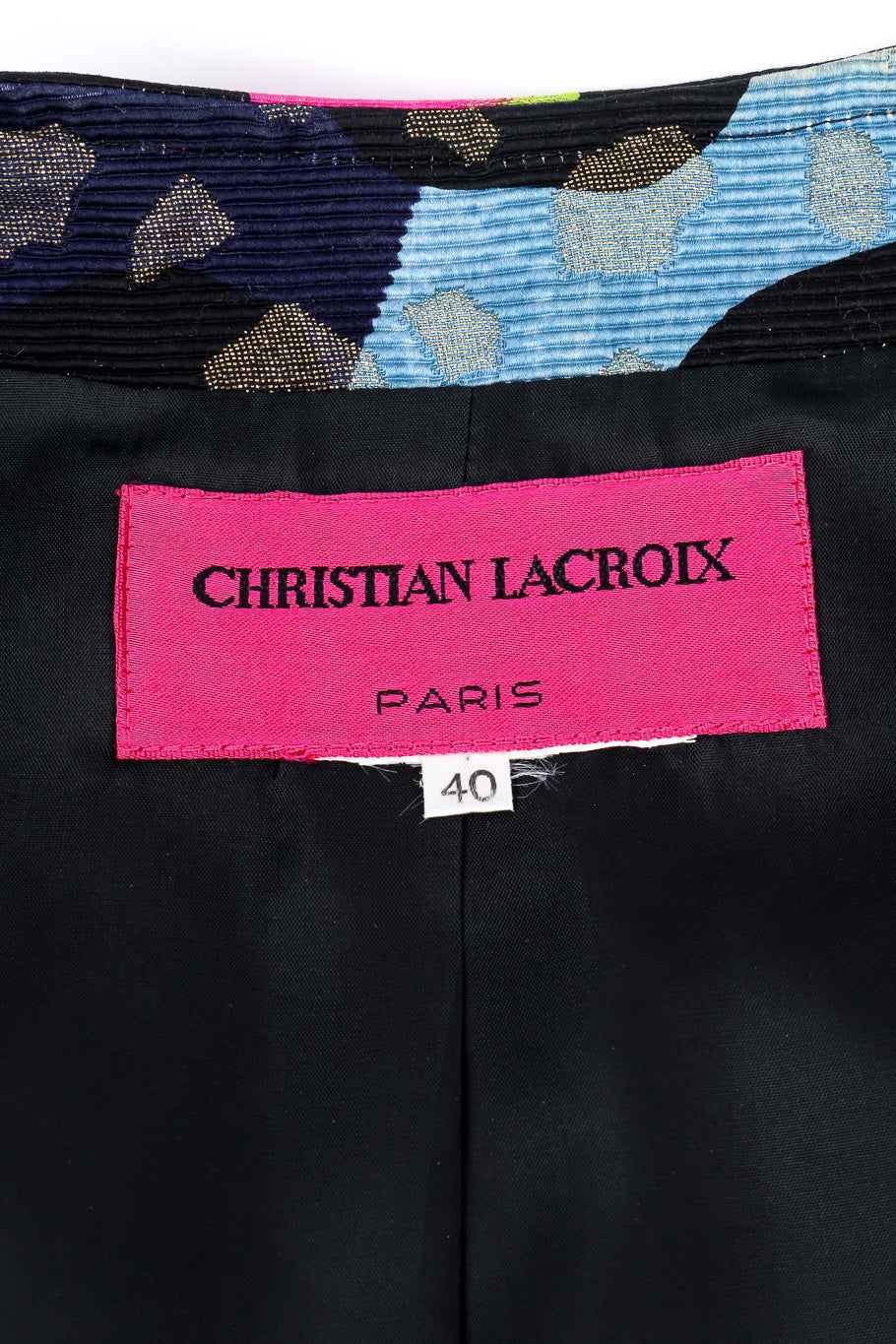 Peplum jacket by Christian LaCroix flat lay label @recessla