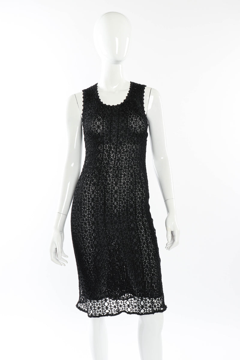 Vintage Christian Lacroix Open Knit Crochet Dress front on mannequin @recessla