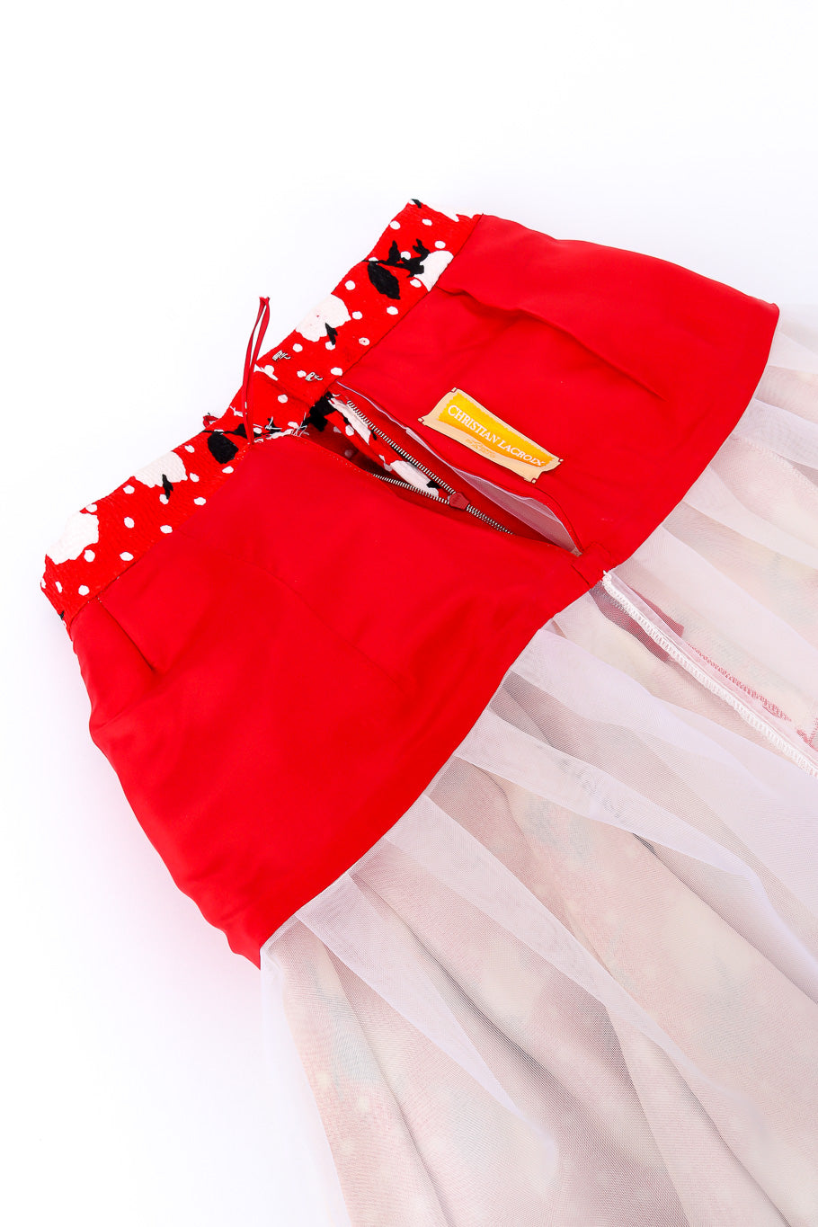 Floral dot full skirt by Christian La Croix flat lay inside out zipper  @recessla