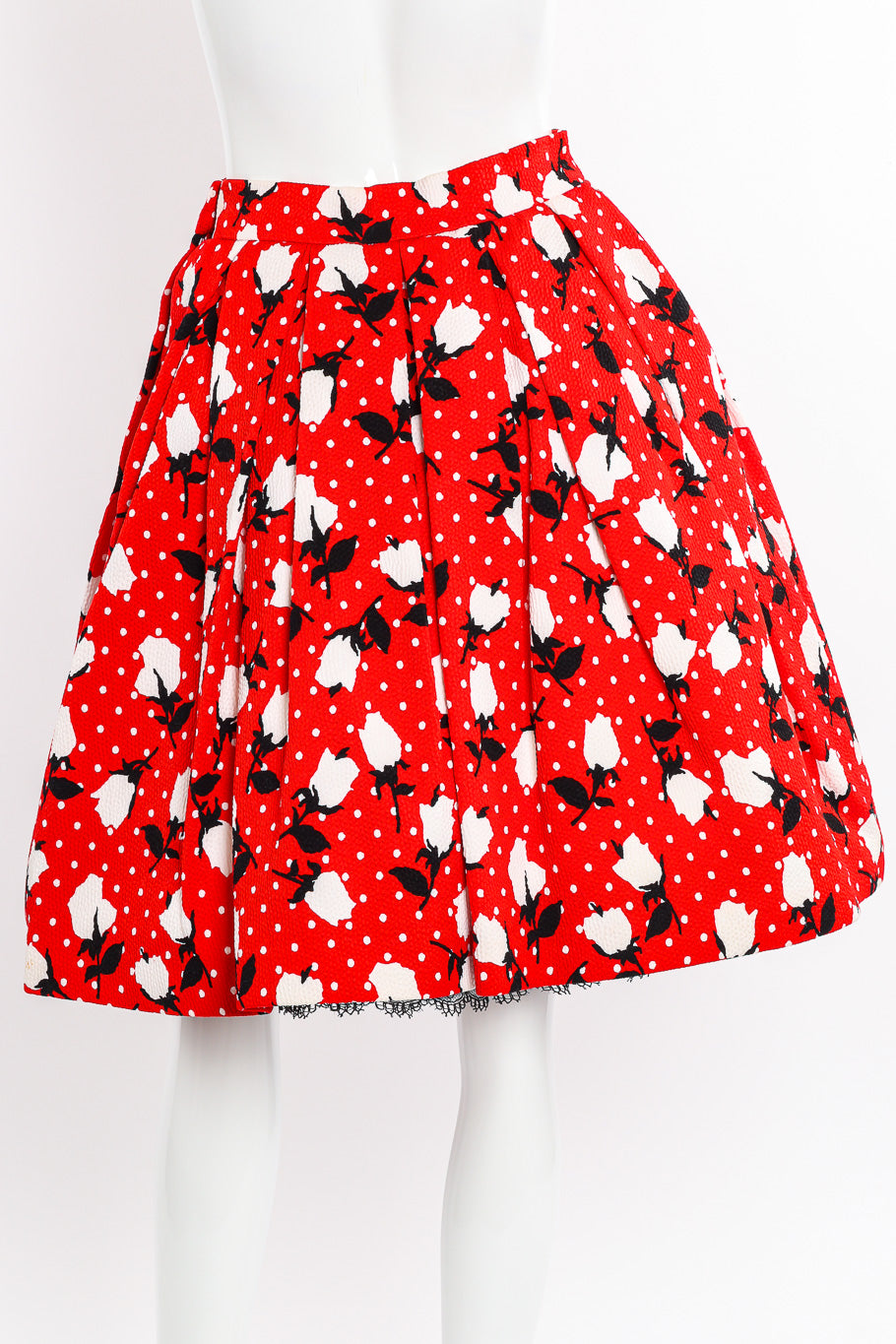 Floral dot full skirt by Christian La Croix on mannequin back @recessla