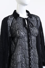 Christian Lacroix Eyelet Lace Bishop Blouse front on mannequin closeup @recess la