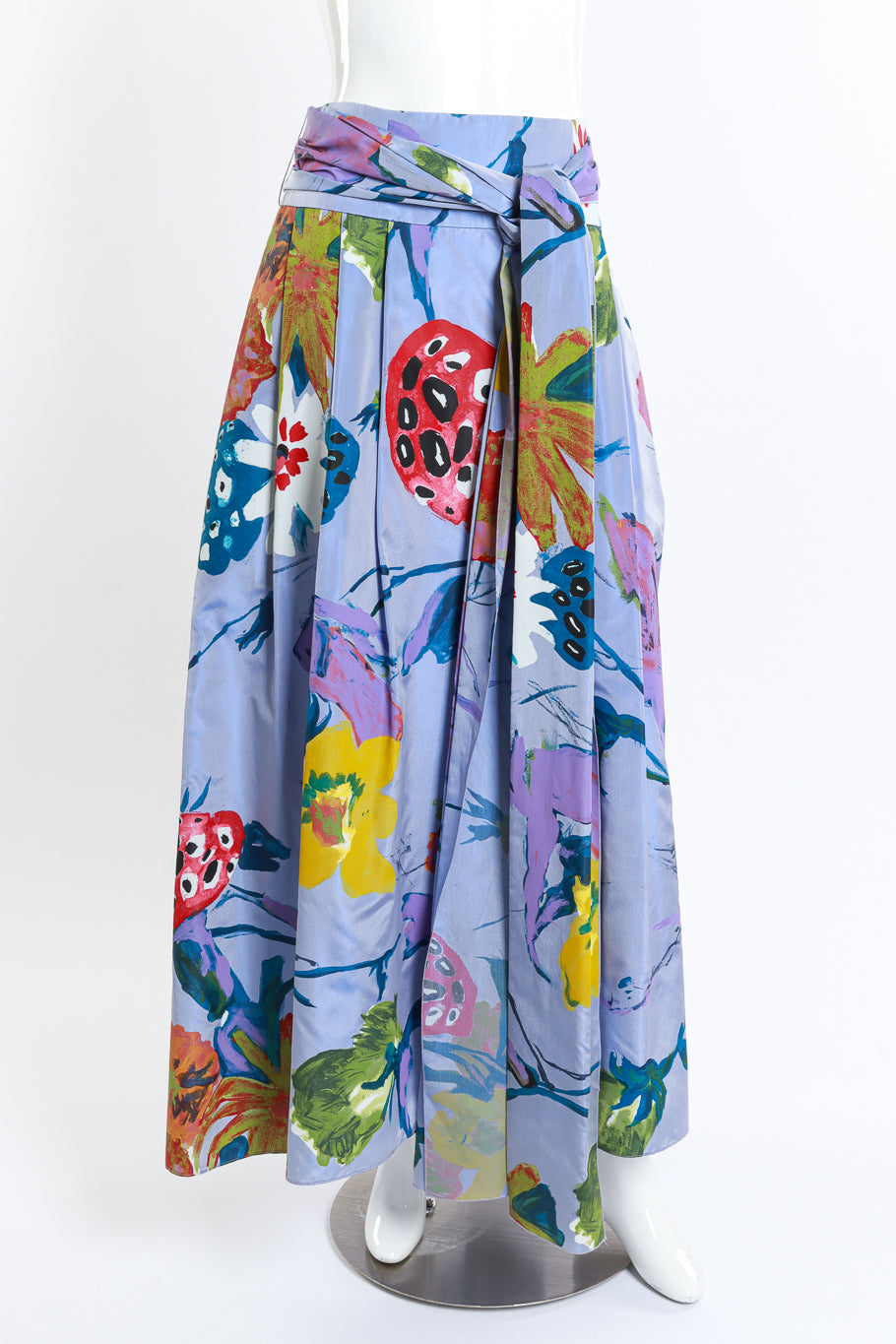 Vintage Christian Lacroix Floral Paint Print Skirt front on mannequin @recess la