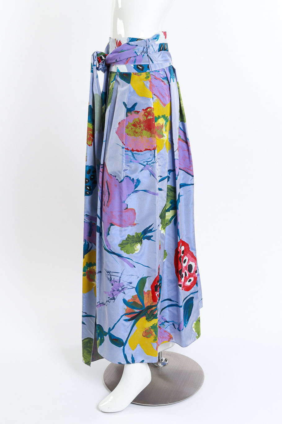 Vintage Christian Lacroix Floral Paint Print Skirt side on mannequin @recess la