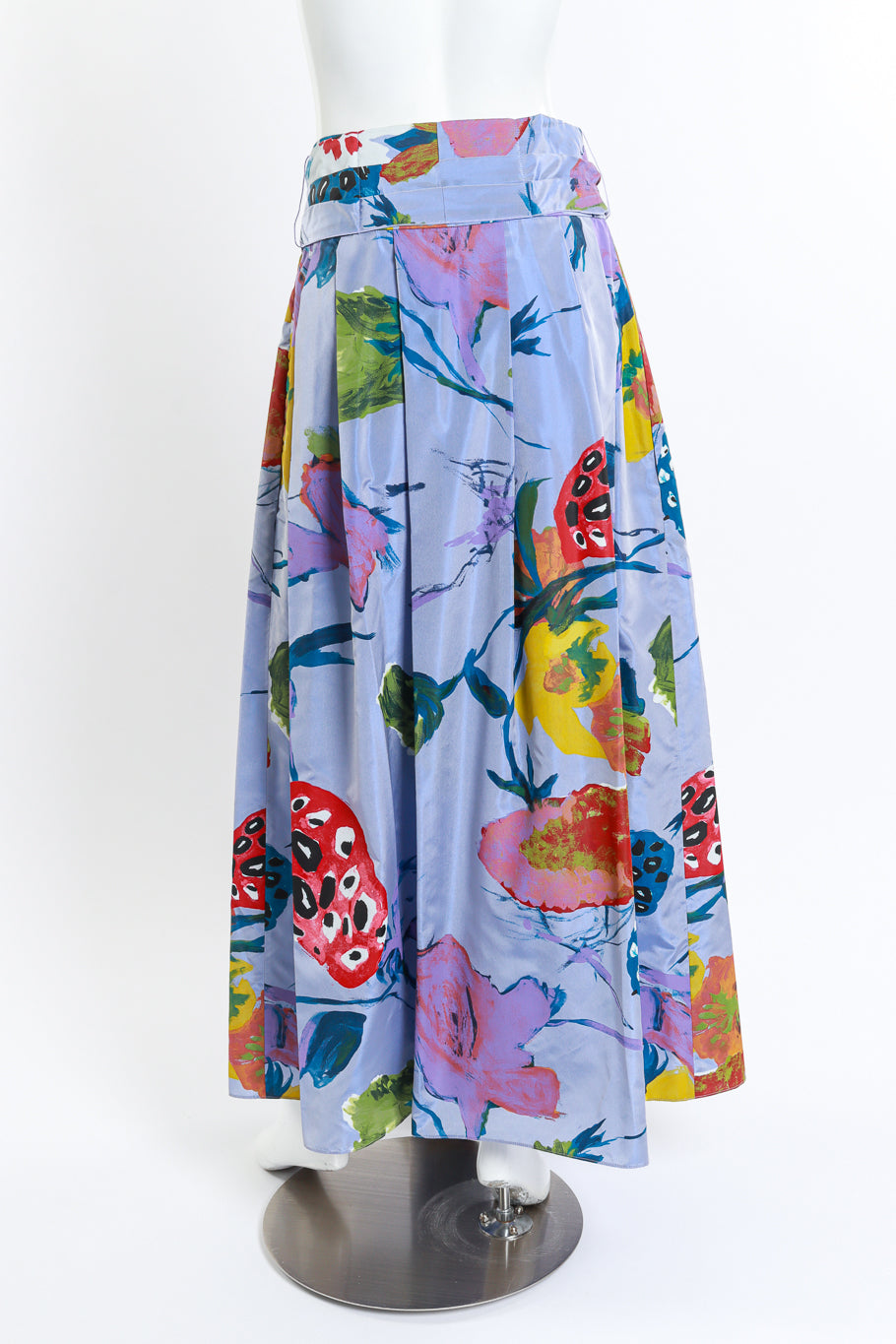 Vintage Christian Lacroix Floral Paint Print Skirt back on mannequin @recess la
