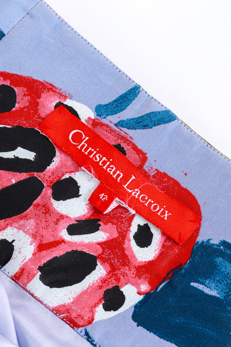 Vintage Christian Lacroix Floral Paint Print Skirt signature label @recess la