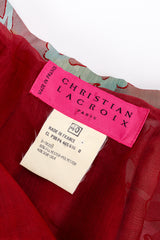 Vintage Christian Lacroix Silk Fleur Ball Skirt signature label @recess la