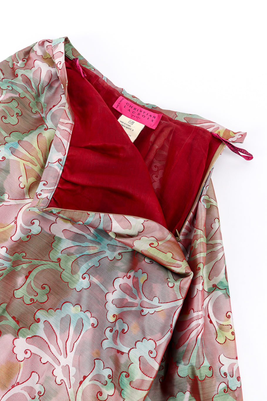 Vintage Christian Lacroix Silk Fleur Ball Skirt side unzipped @recess la
