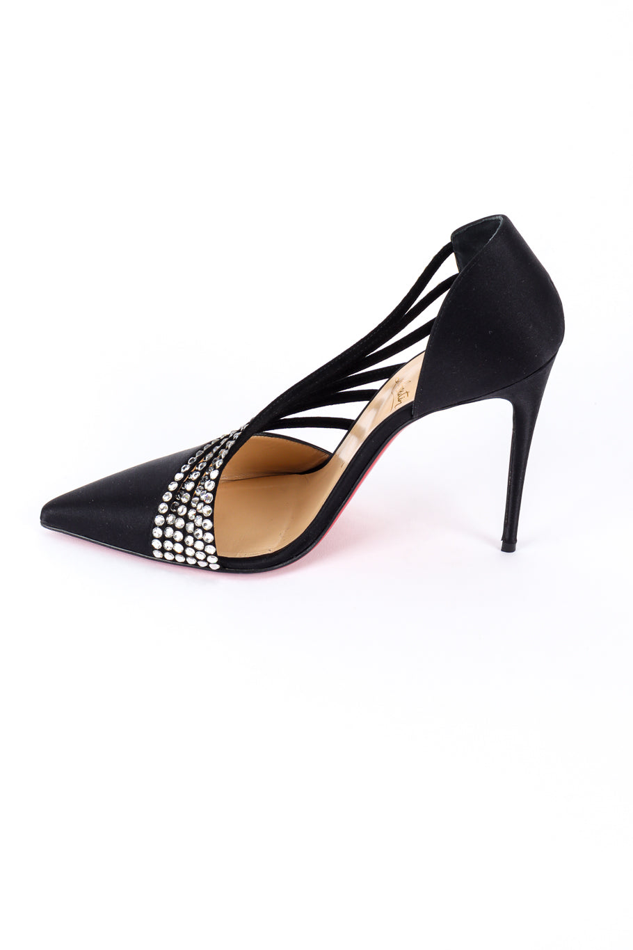 Christian Louboutin Crystal Strass Satin Pumps right shoe inner side @recess la