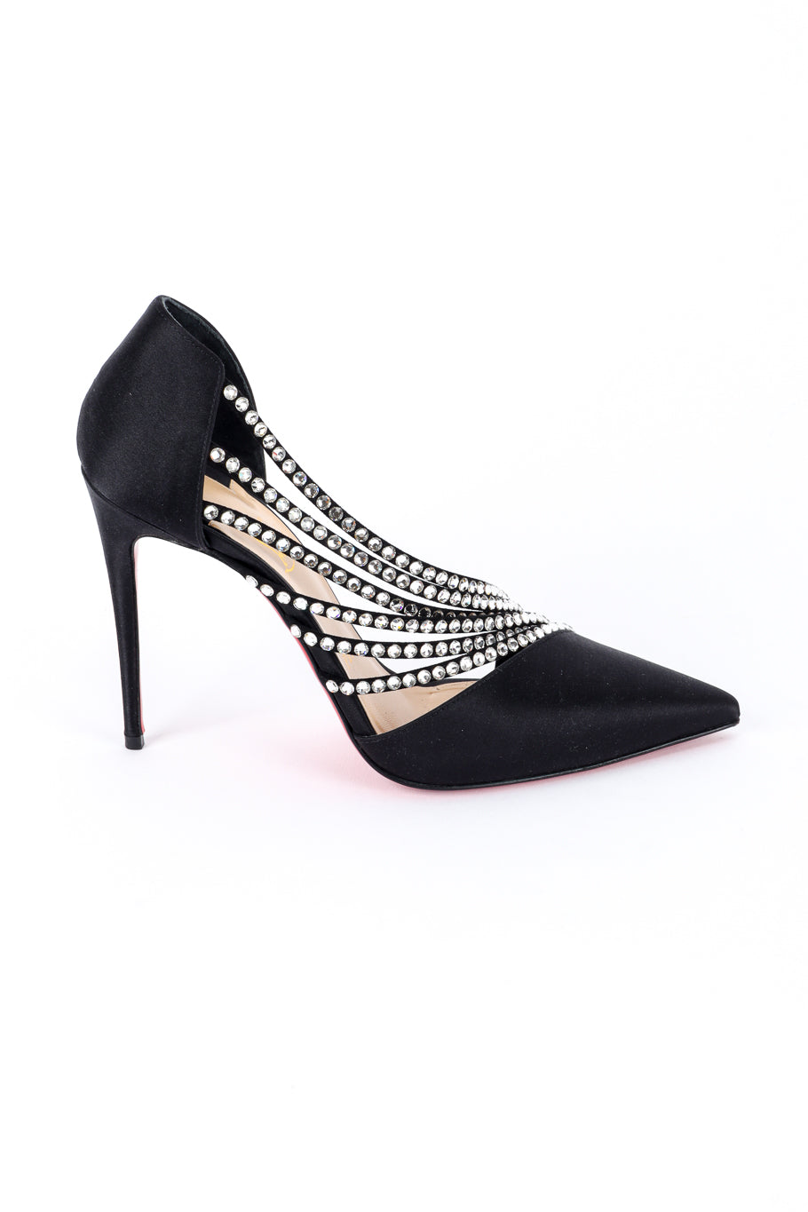 Christian Louboutin Crystal Strass Satin Pumps right shoe outer side @recess la