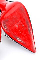 Christian Louboutin Crystal Strass Satin Pumps outsole closeup @recess la