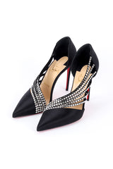 Christian Louboutin Crystal Strass Satin Pumps 3/4 front @recess la