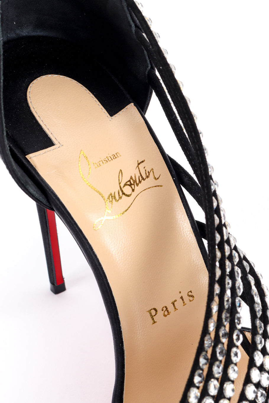 Christian Louboutin Crystal Strass Satin Pumps signed sole @recess la