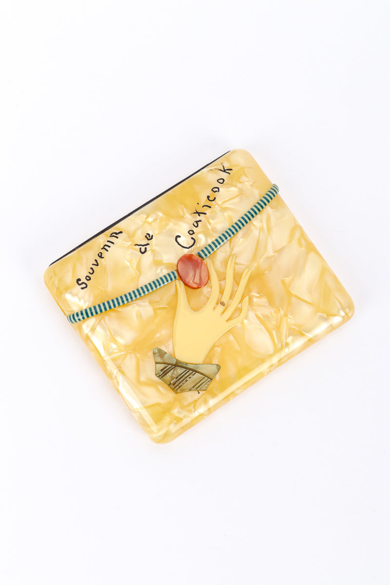 Vintage Pearlescent "Souvenir de Coaxicook" Celluloid Cigarette Case front @recessla
