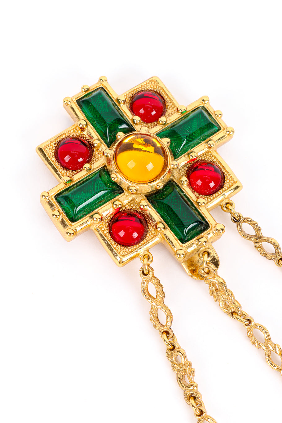 Vintage Maltese Cross Pocket Clip gem closeup @recess la