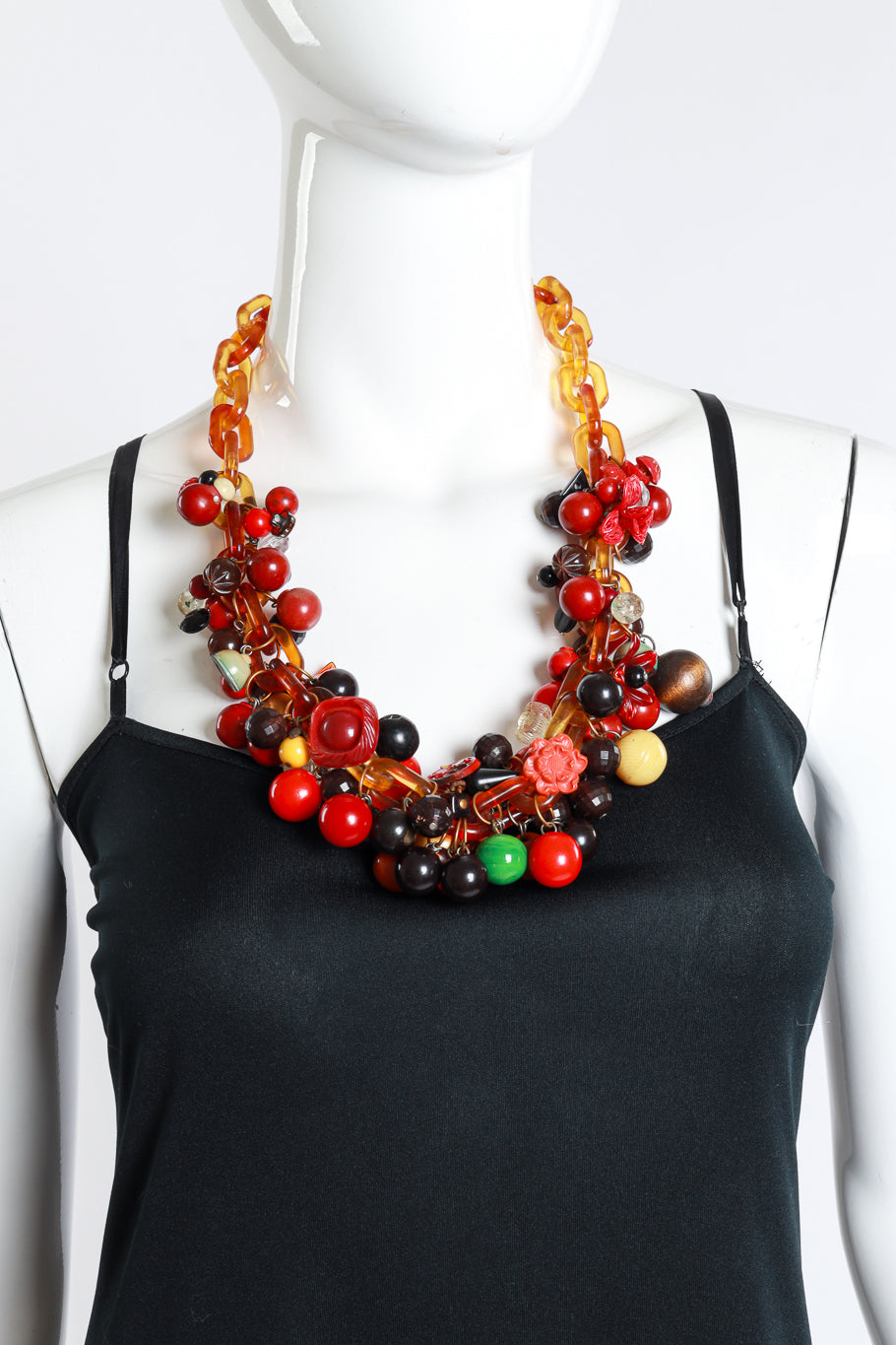 Vintage Beaded Charm Necklace on mannequin @RECESS LA