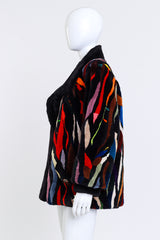 Vintage Rainbow Flames Fur Coat side @RECESS LA