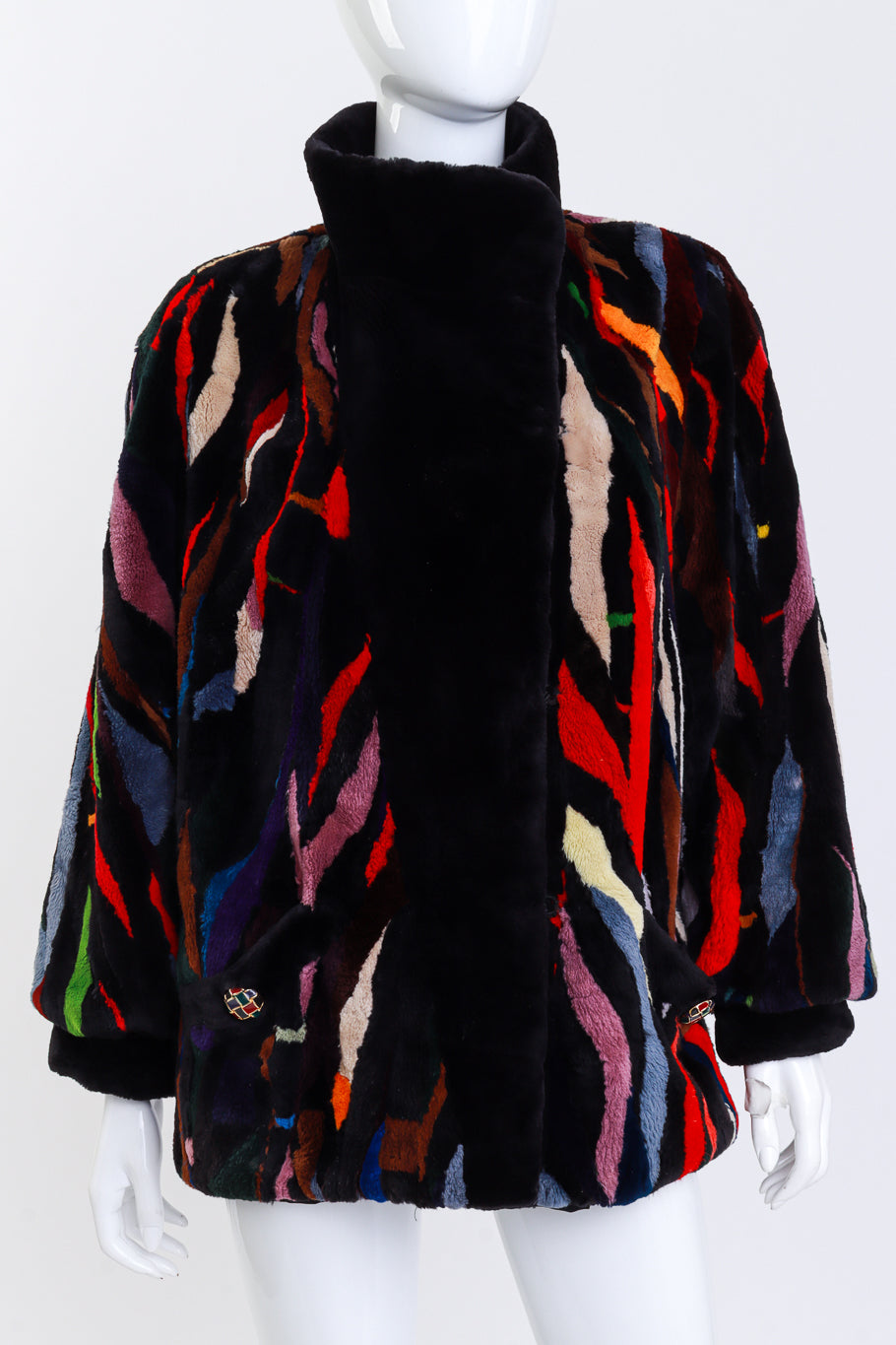 Vintage Rainbow Flames Fur Coat @RECESS LA